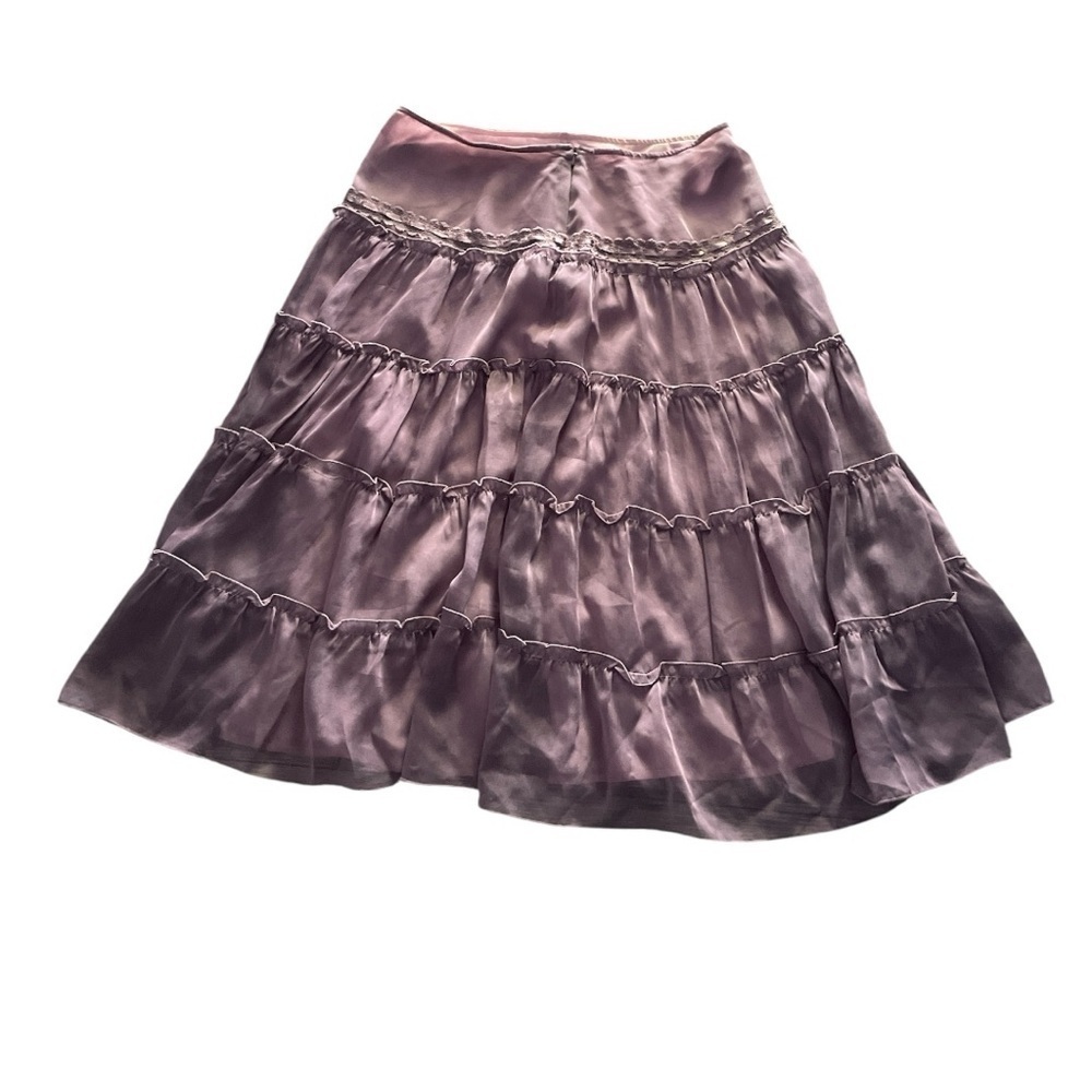 New York & CO. Purple Tiered A-Line Midi Skirt Size 10 Back Zipper. - Picture 3 of 7